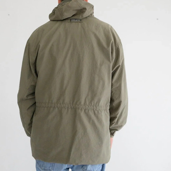 Vintage Northern Elements Olive Green Utility Jacket w/ Hidden Hood  Size Small - Picture 3 of 12